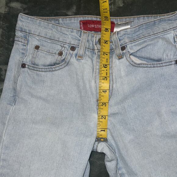 Levi's 519 Low Stretch Flare Jeans Women's 1 JR-S Blue Denim Pockets Medium Wash - Picture 8 of 10